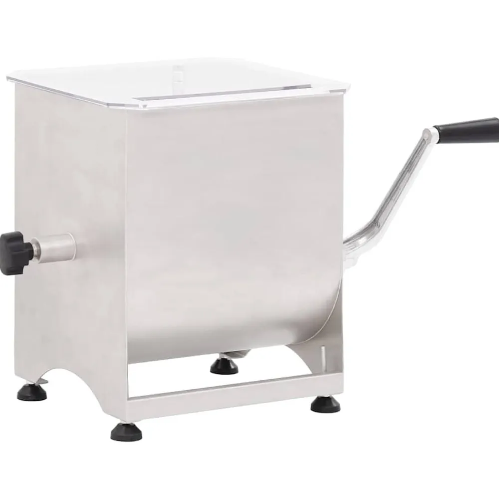 vidaXL Mezcladora de carne con caja engranajes acero inox. plateado Discount