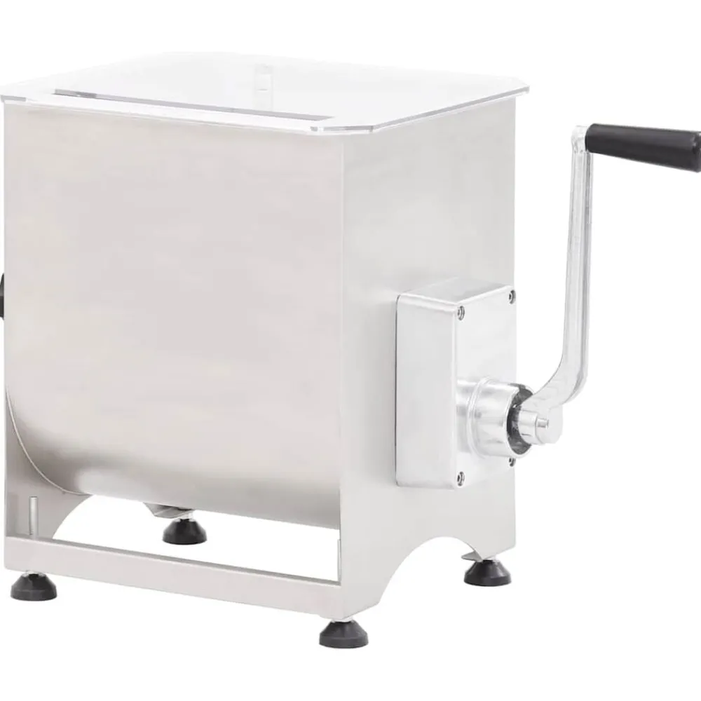 vidaXL Mezcladora de carne con caja engranajes acero inox. plateado Discount