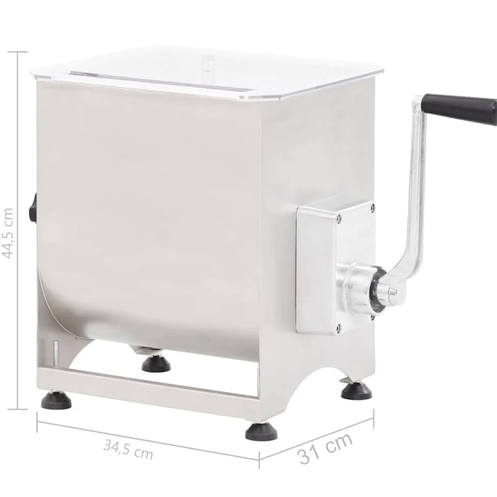 vidaXL Mezcladora de carne con caja engranajes acero inox. plateado Discount