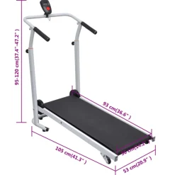 vidaXL Fitness Y Musculación-Mini cinta andadora plegable negra 93x36 cm