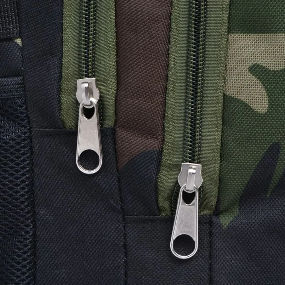 vidaXL Mochila de colegio 40 L negra y Camuflaje Best
