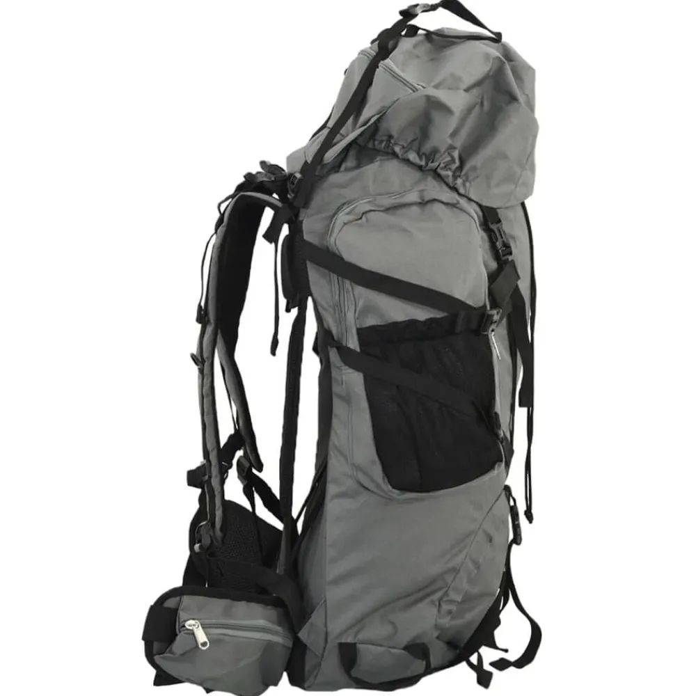 vidaXL Mochila de senderismo tela oxford 60 l Gris