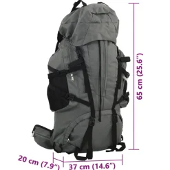 vidaXL Mochila de senderismo tela oxford 60 l Gris