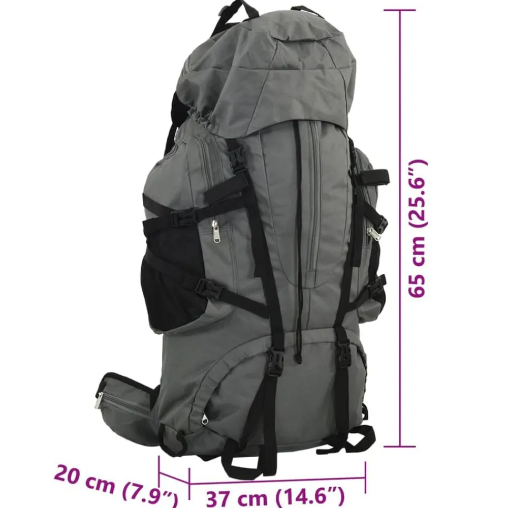 vidaXL Mochila de senderismo tela oxford 60 l Gris