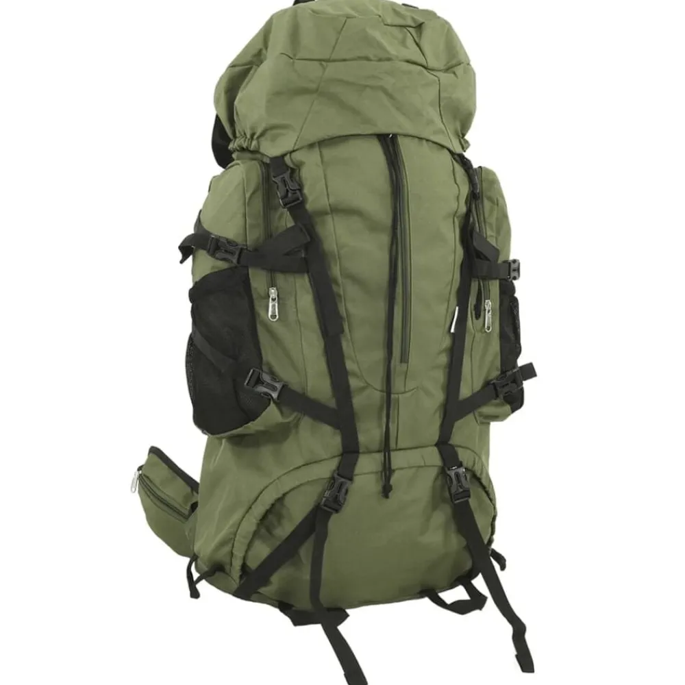 vidaXL Mochila de senderismo tela oxford militar 60 l Verde Discount