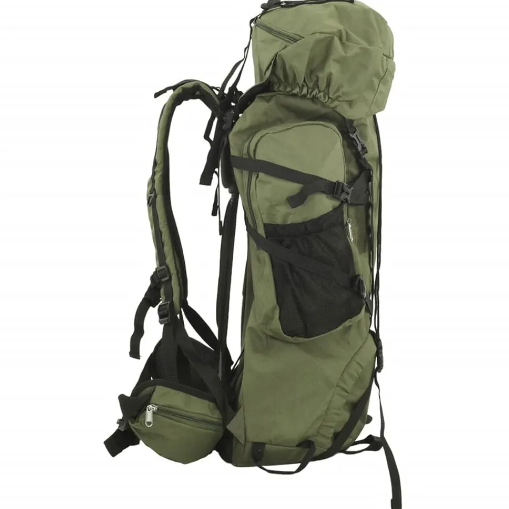 vidaXL Mochila de senderismo tela oxford militar 60 l Verde Discount