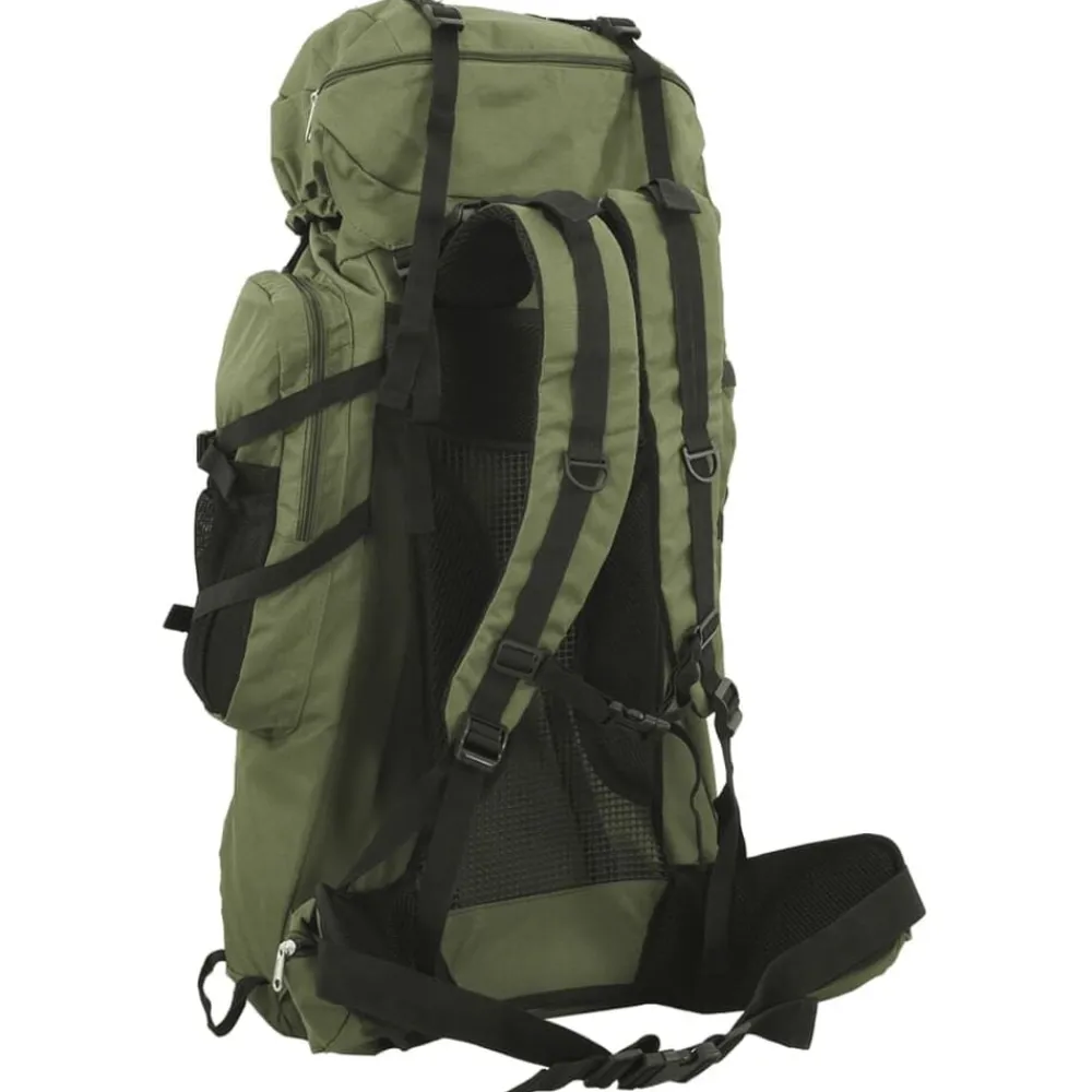 vidaXL Mochila de senderismo tela oxford militar 60 l Verde Discount