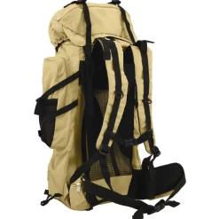 vidaXL Mochila de senderismo tela oxford 60 l Caqui Discount