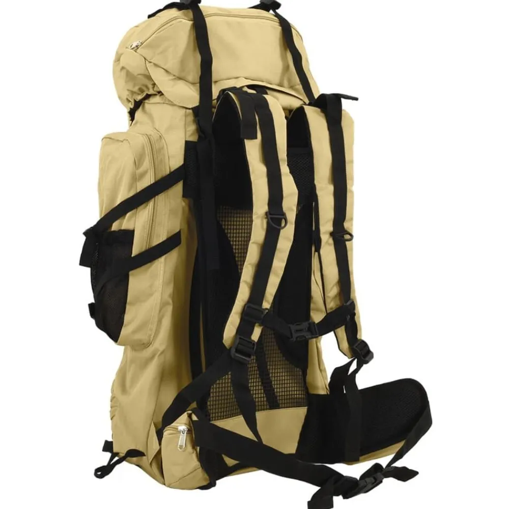 vidaXL Mochila de senderismo tela oxford 60 l Caqui Discount