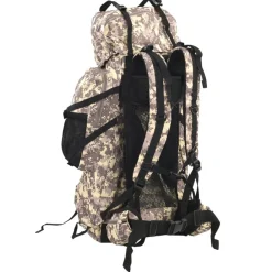 vidaXL Maletas Y Bolsos De Viaje-Mochila de senderismo tela oxford marrón camuflaje 60 l