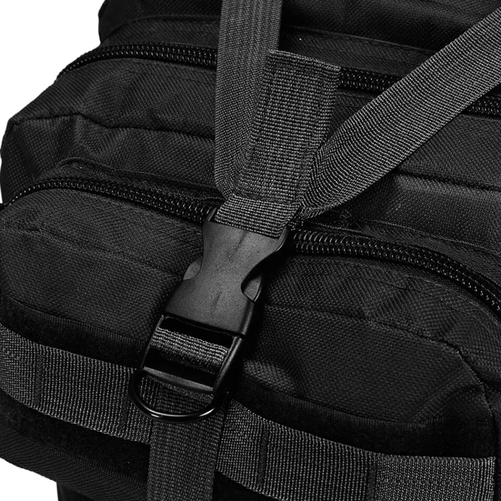 vidaXL Mochila estilo ejército XXL 50 l Negro Discount