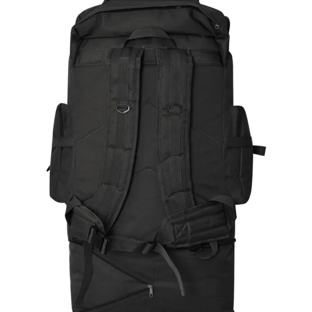 vidaXL Mochila estilo ejército XXL 100 l Negro Online