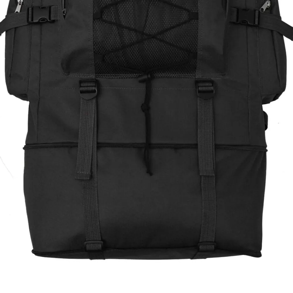 vidaXL Mochila estilo ejército XXL 100 l Negro Online