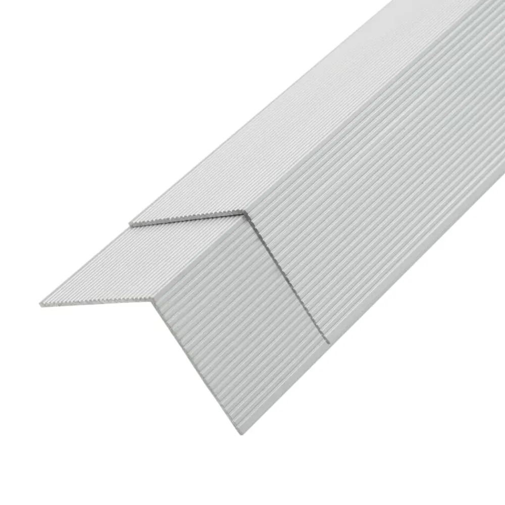 vidaXL Moldura de ángulo de porche aluminio 5 unidades 170 cm Plateado Discount