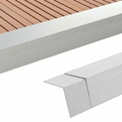 vidaXL Moldura de ángulo de porche aluminio 5 unidades 170 cm Plateado Discount