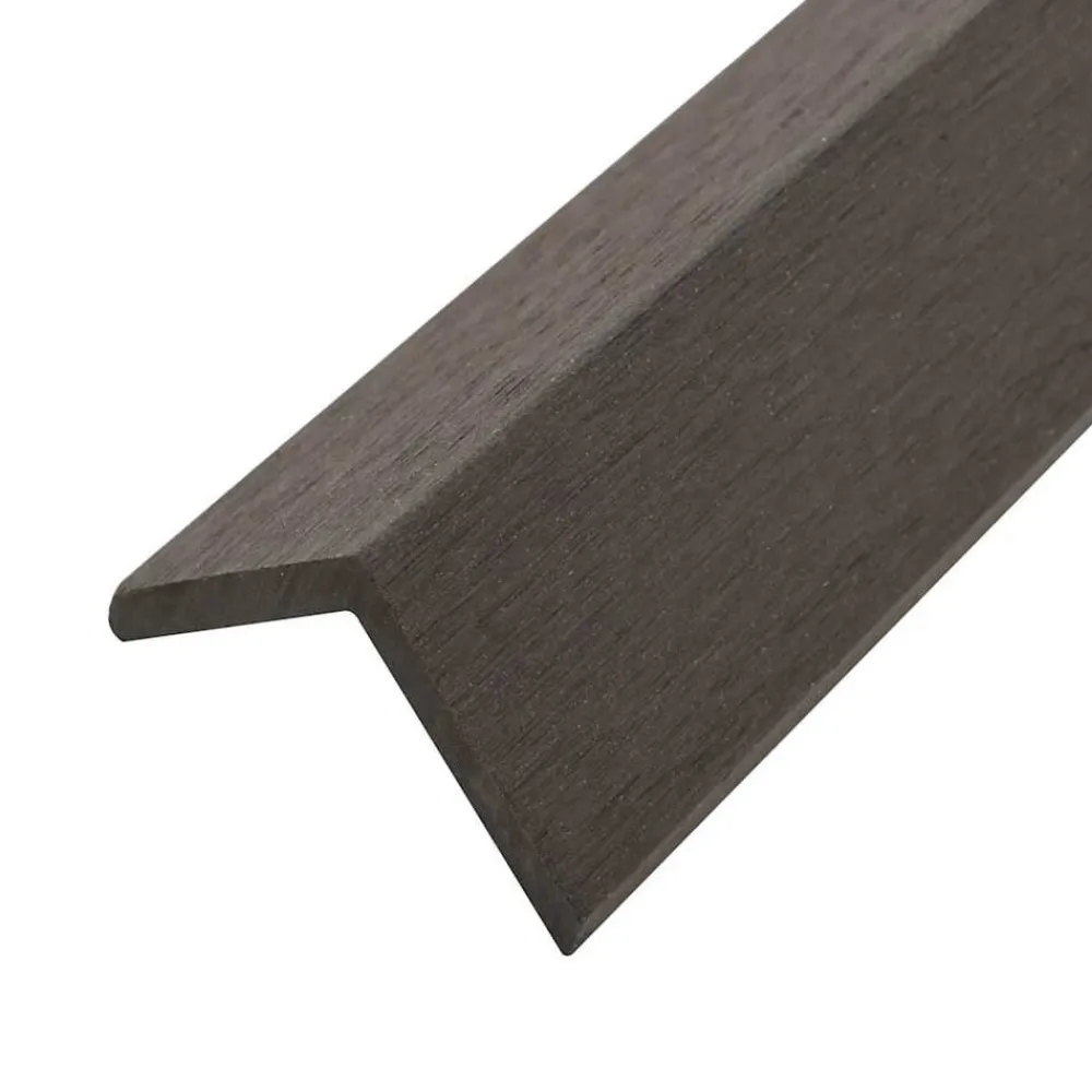vidaXL Materiales De Construcción-Molduras angulares 5 uds WPC marrón oscuro 170 cm