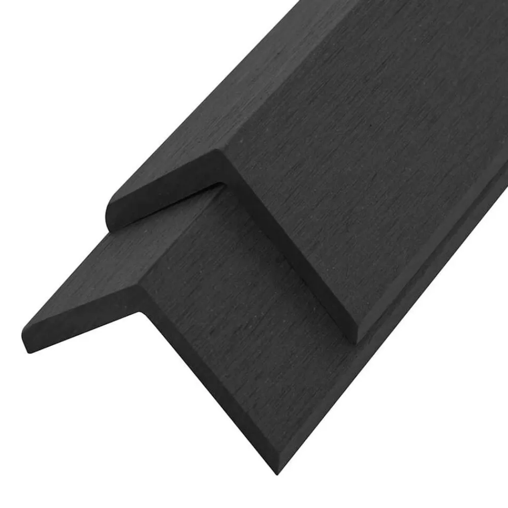 vidaXL Molduras angulares 5 uds WPC 170 cm Negro New