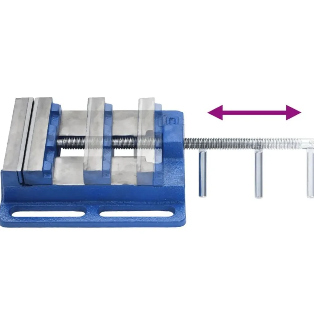 vidaXL Mordaza para taladro hierro fundido azul 121 mm Online