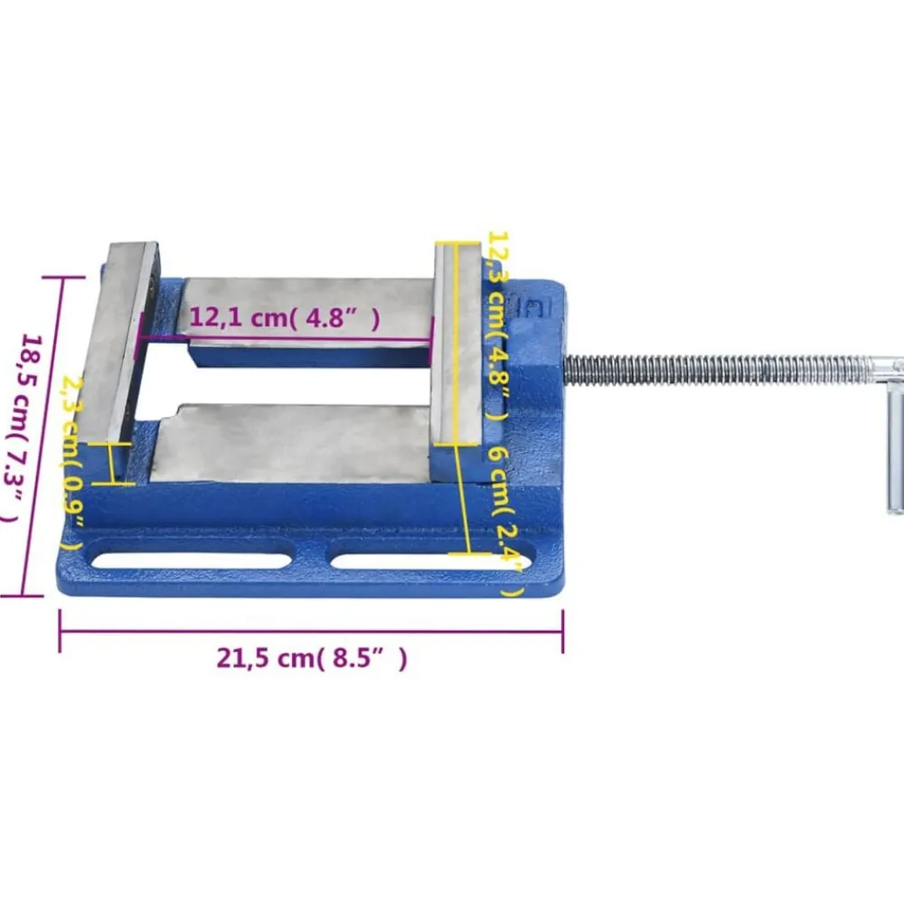 vidaXL Mordaza para taladro hierro fundido azul 121 mm Online