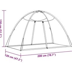 vidaXL Actividades Al Aire Libre-Mosquitera con puertas Mongolia 220 malla 200x200x130 cm