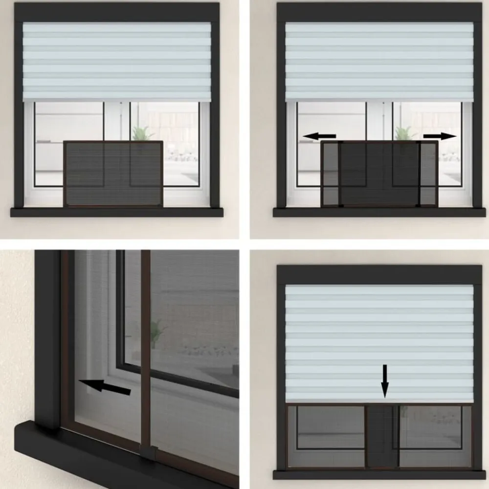 vidaXL Mosquitera extensible para ventanas marrón (75-143)x50 cm Marrón Hot