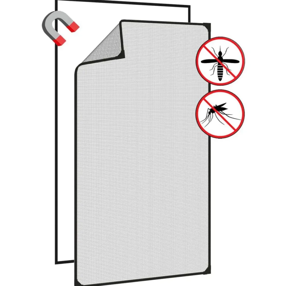 vidaXL Decoración-Mosquitera magnética para ventanas gris 80x140 cm