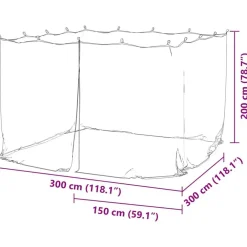 vidaXL Actividades Al Aire Libre-Mosquitera para exteriores, malla 220, blanca, 300 x 300 x 200 cm