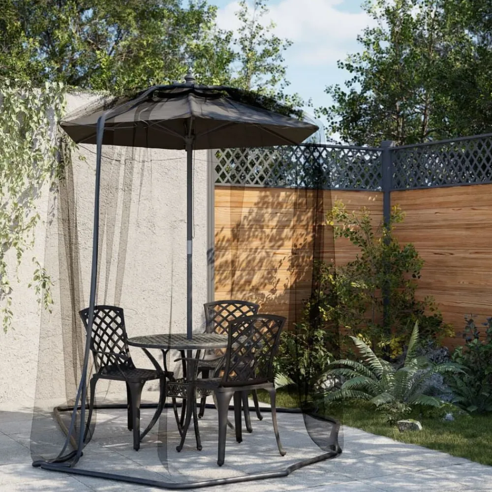 vidaXL Mosquitera para sombrilla 220 malla negra Φ300x230 cm Negro Clearance