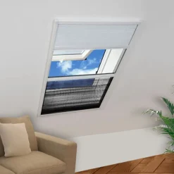 vidaXL Decoración-Mosquitera plisada para ventanas contra el sol aluminio 60x80cm
