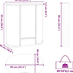 vidaXL Mostrador de feria plegable madera de ingeniería 90x48x93 cm Discount