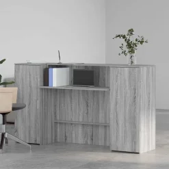 vidaXL Mostrador de recepción sonoma gris 180x50x103,5 cm Gris sonoma Discount