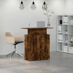 vidaXL Mostrador de recepción 100x40x104 cm Roble ahumado Clearance