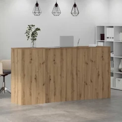 vidaXL Mostrador de recepción roble artisian 200x50x103,5 cm Roble artisan