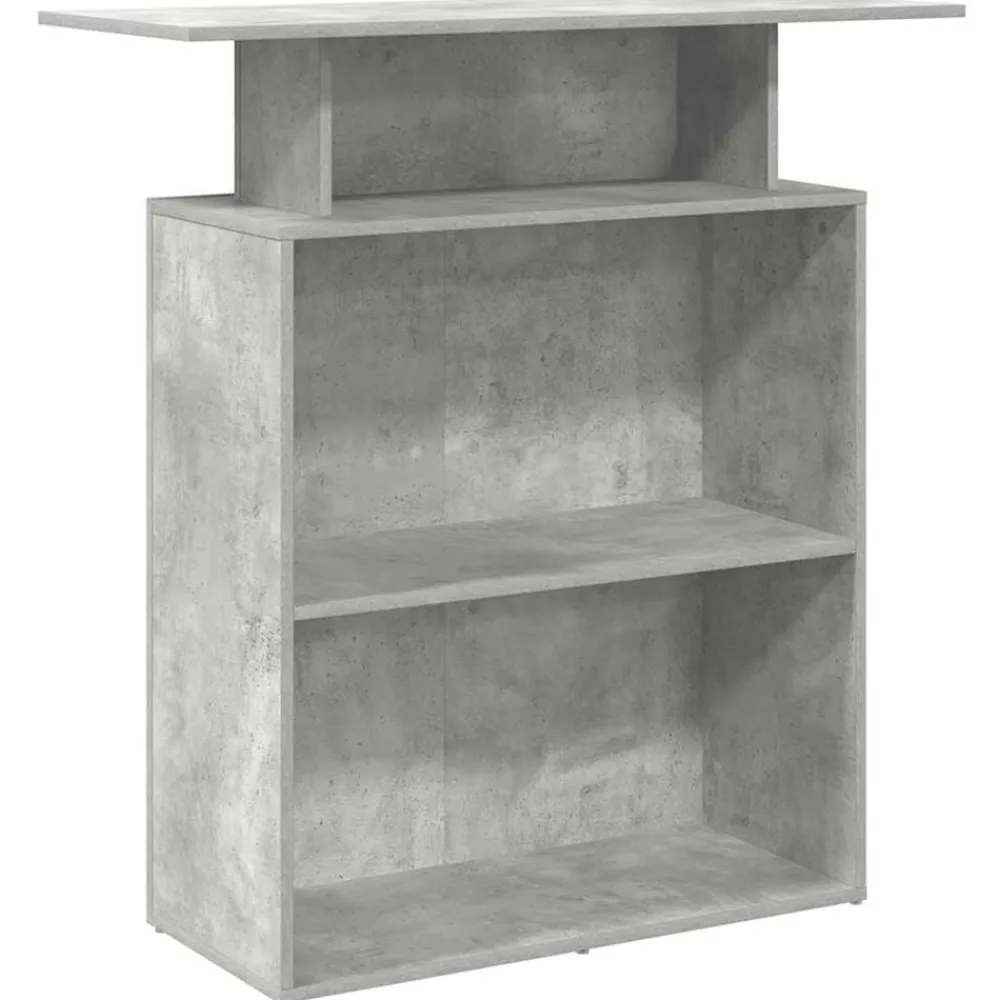 vidaXL Mobiliario De Oficina-Mostrador de recepción gris hormigón 100x40x104 cm