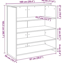 vidaXL Mobiliario De Oficina-Mostrador de recepción roble artisian 100x50x103,5 cm