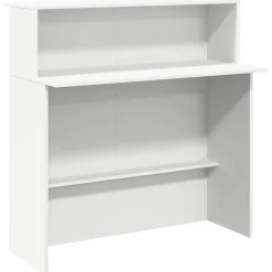 vidaXL Mostrador de recepción 100x50x103,5 cm madera de ingeniería Blanco Outlet