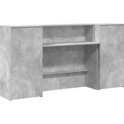 vidaXL Mobiliario De Oficina-Mostrador de recepción gris hormigón 200x50x103,5 cm