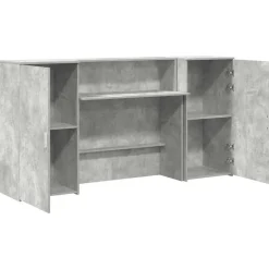 vidaXL Mobiliario De Oficina-Mostrador de recepción gris hormigón 200x50x103,5 cm