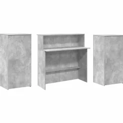 vidaXL Mobiliario De Oficina-Mostrador de recepción gris hormigón 200x50x103,5 cm