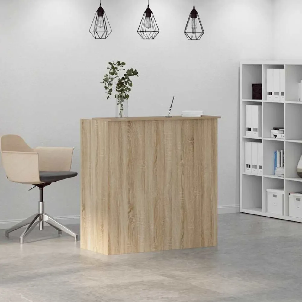 vidaXL Mostrador de recepción 100x50x103,5 cm Madera de ingeniería Roble Sonoma