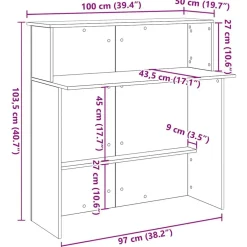 vidaXL Mostrador de recepción roble artisian 100x50x103,5 cm Roble artisan Best
