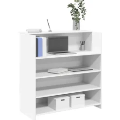 vidaXL Mostrador de recepción 100x50x103,5 cm madera de ingeniería Blanco Sale