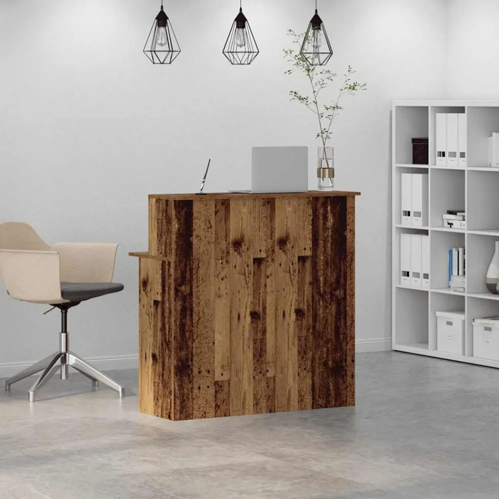 vidaXL Mobiliario De Oficina-Mostrador de recepción madera vieja 100x50x103,5 cm