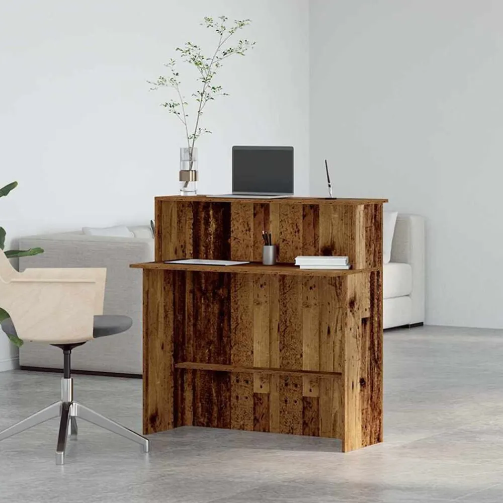 vidaXL Mobiliario De Oficina-Mostrador de recepción madera vieja 100x50x103,5 cm