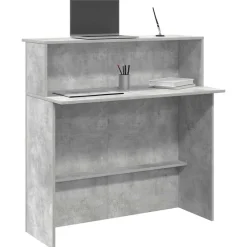 vidaXL Mostrador de recepción gris hormigón 100x50x103,5 cm Gris hormig&oacute;n Outlet