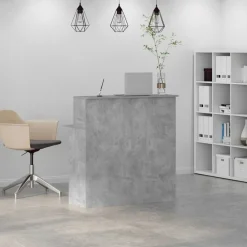 vidaXL Mostrador de recepción gris hormigón 100x50x103,5 cm Gris hormigón Outlet
