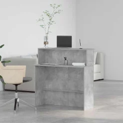 vidaXL Mostrador de recepción gris hormigón 100x50x103,5 cm Gris hormigón Outlet