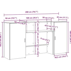 vidaXL Mostrador de recepción roble artisian 200x50x103,5 cm Roble artisan Best
