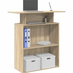 vidaXL Mostrador de recepción 100x40x104 cm Madera de ingeniería Roble Sonoma Discount