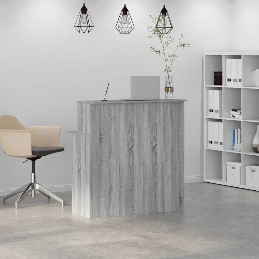 vidaXL Mobiliario De Oficina-Mostrador de recepción sonoma gris 100x50x103,5 cm
